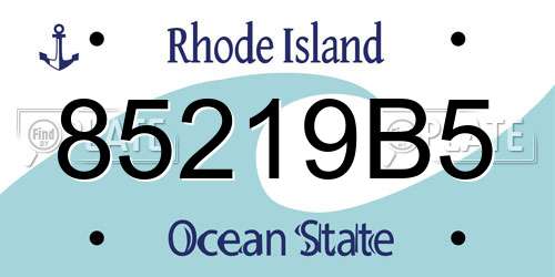 85219B5 Rhode Island License Plate