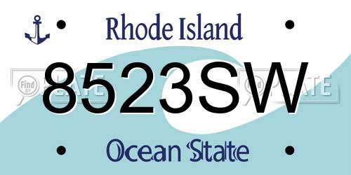 8523SW Rhode Island License Plate