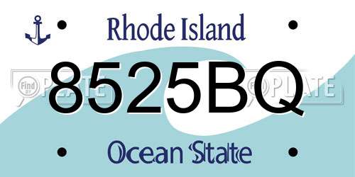8525BQ Rhode Island License Plate