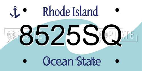8525SQ Rhode Island License Plate