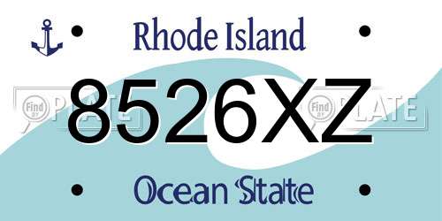 8526XZ Rhode Island License Plate