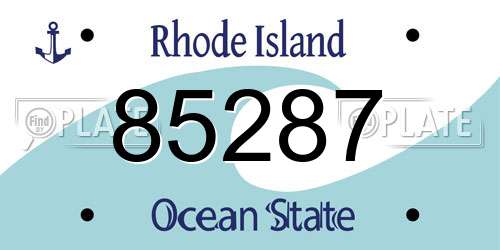 85287 Rhode Island License Plate