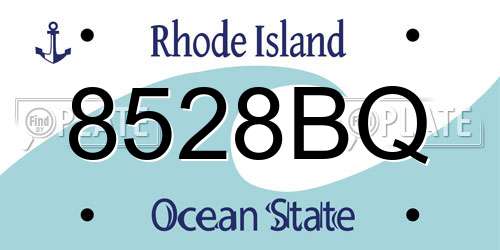 8528BQ Rhode Island License Plate