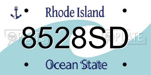 8528SD Rhode Island License Plate