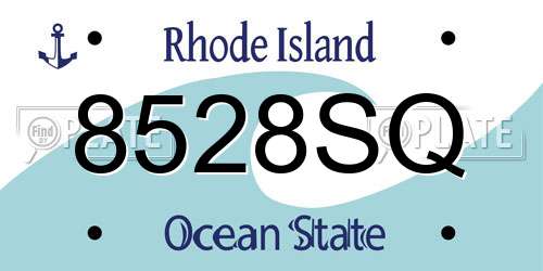 8528SQ Rhode Island License Plate