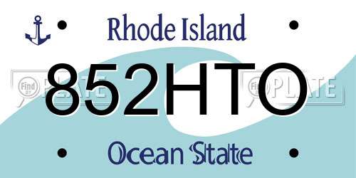 852HTO Rhode Island License Plate