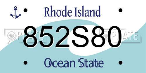 852S80 Rhode Island License Plate