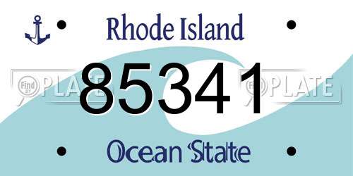 85341 Rhode Island License Plate