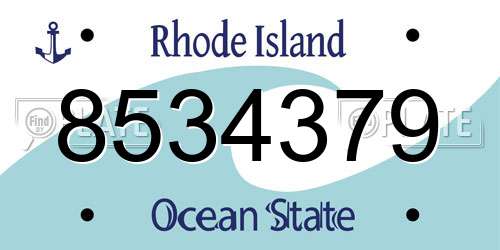 8534379 Rhode Island License Plate