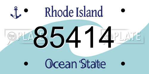 85414 Rhode Island License Plate