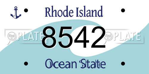 8542 Rhode Island License Plate