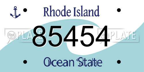 85454 Rhode Island License Plate