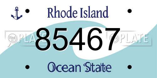 85467 Rhode Island License Plate