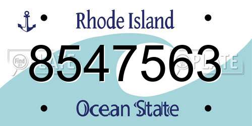 8547563 Rhode Island License Plate
