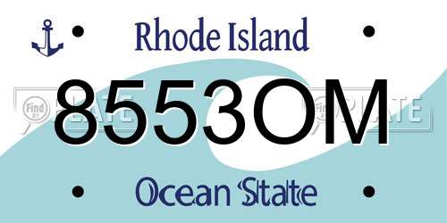 8553OM Rhode Island License Plate