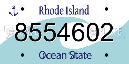 8554602 Rhode Island License Plate