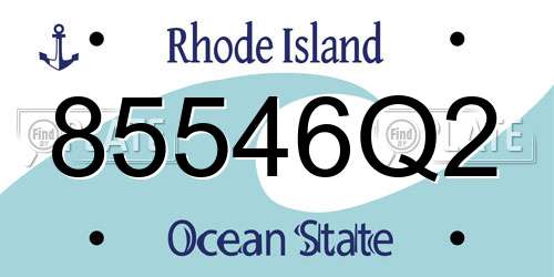 85546Q2 Rhode Island License Plate