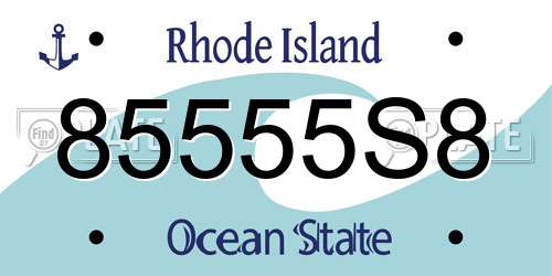 85555S8 Rhode Island License Plate
