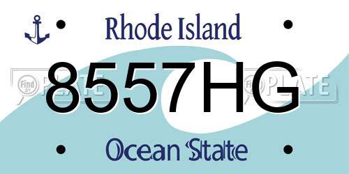 8557HG Rhode Island License Plate