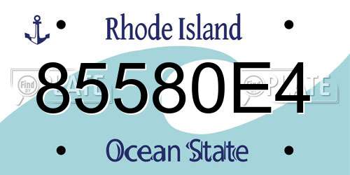 85580E4 Rhode Island License Plate