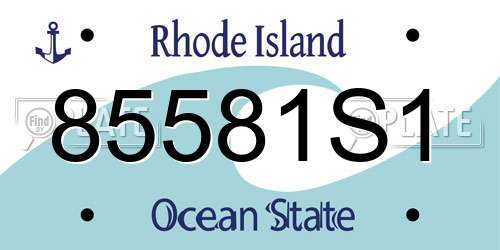 85581S1 Rhode Island License Plate