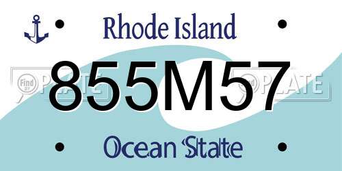 855M57 Rhode Island License Plate