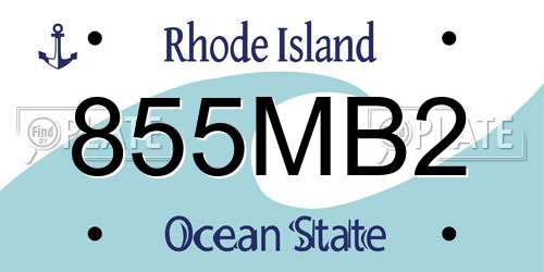 855MB2 Rhode Island License Plate