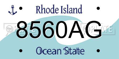 8560AG Rhode Island License Plate