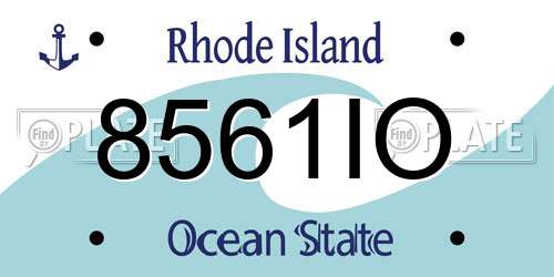8561IO Rhode Island License Plate