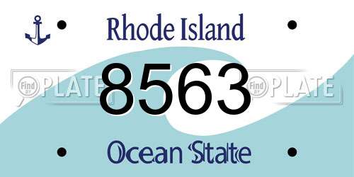 8563 Rhode Island License Plate