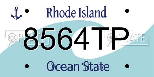 8564TP Rhode Island License Plate