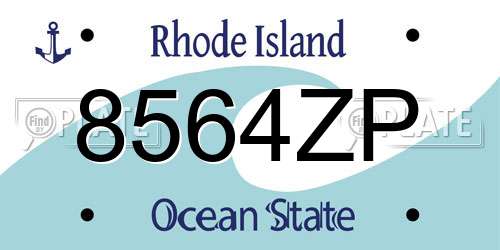 8564ZP Rhode Island License Plate