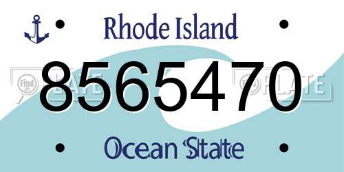 8565470 Rhode Island License Plate