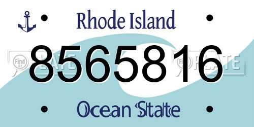 8565816 Rhode Island License Plate