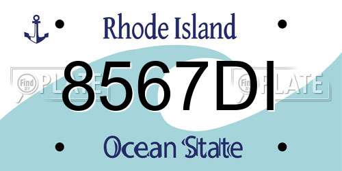 8567DI Rhode Island License Plate