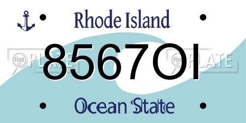 8567OI Rhode Island License Plate