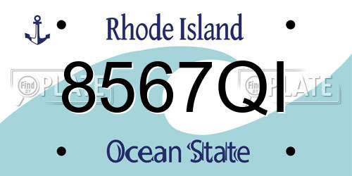 8567QI Rhode Island License Plate