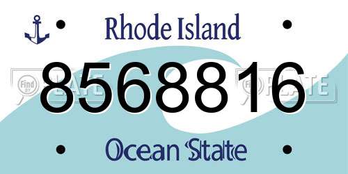 8568816 Rhode Island License Plate