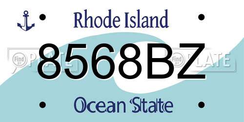 8568BZ Rhode Island License Plate