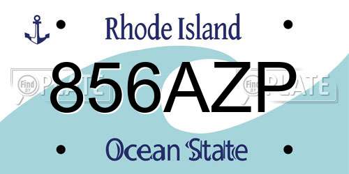 856AZP Rhode Island License Plate