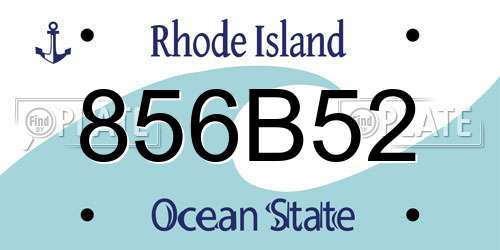 856B52 Rhode Island License Plate