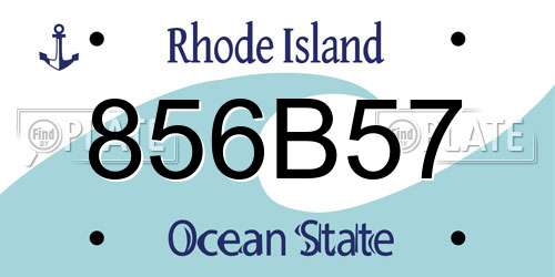 856B57 Rhode Island License Plate
