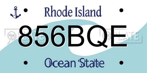 856BQE Rhode Island License Plate