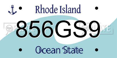 856GS9 Rhode Island License Plate