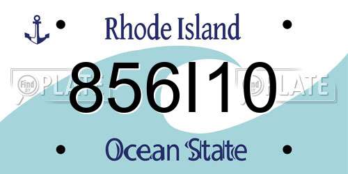 856I10 Rhode Island License Plate