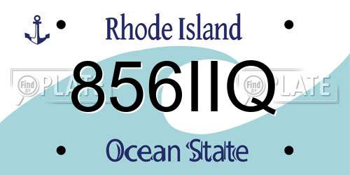 856IIQ Rhode Island License Plate