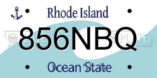 856NBQ Rhode Island License Plate