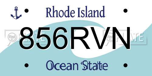 856RVN Rhode Island License Plate