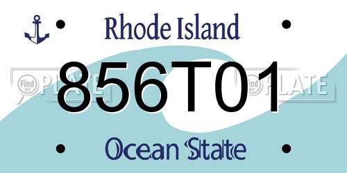 856T01 Rhode Island License Plate