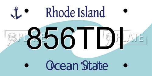856TDI Rhode Island License Plate